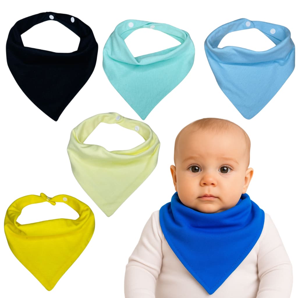 Kit C/ 10 Babador Bandana Bebê 100% Algodão Enxoval