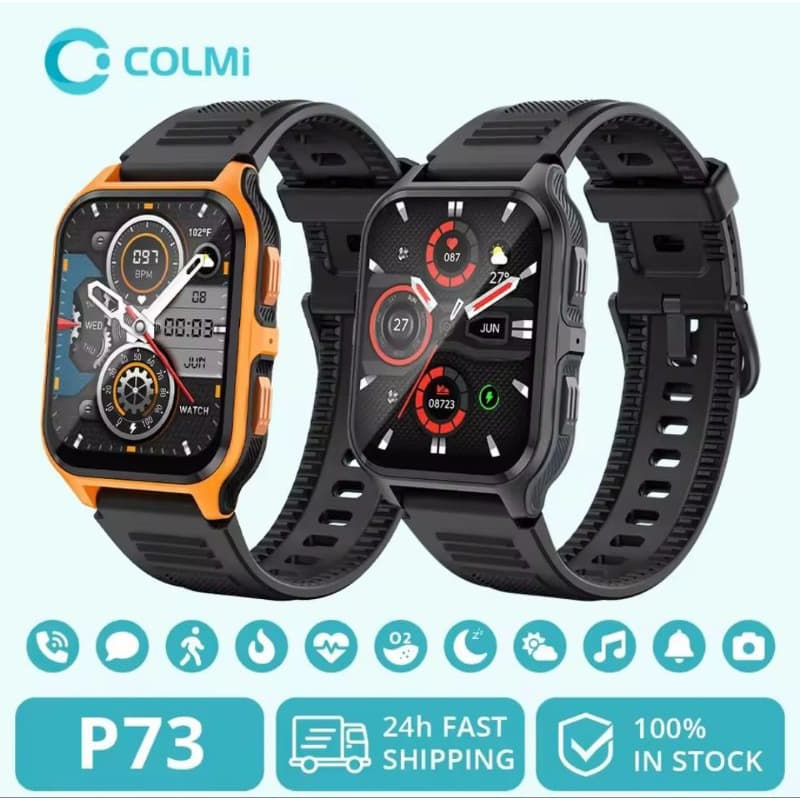 Smartwatch Colmi P73 COLMI P73 Relógio Original Esportivo IP68 À Prova D'água Monitoramento Da Pressão Arterial oxigênio