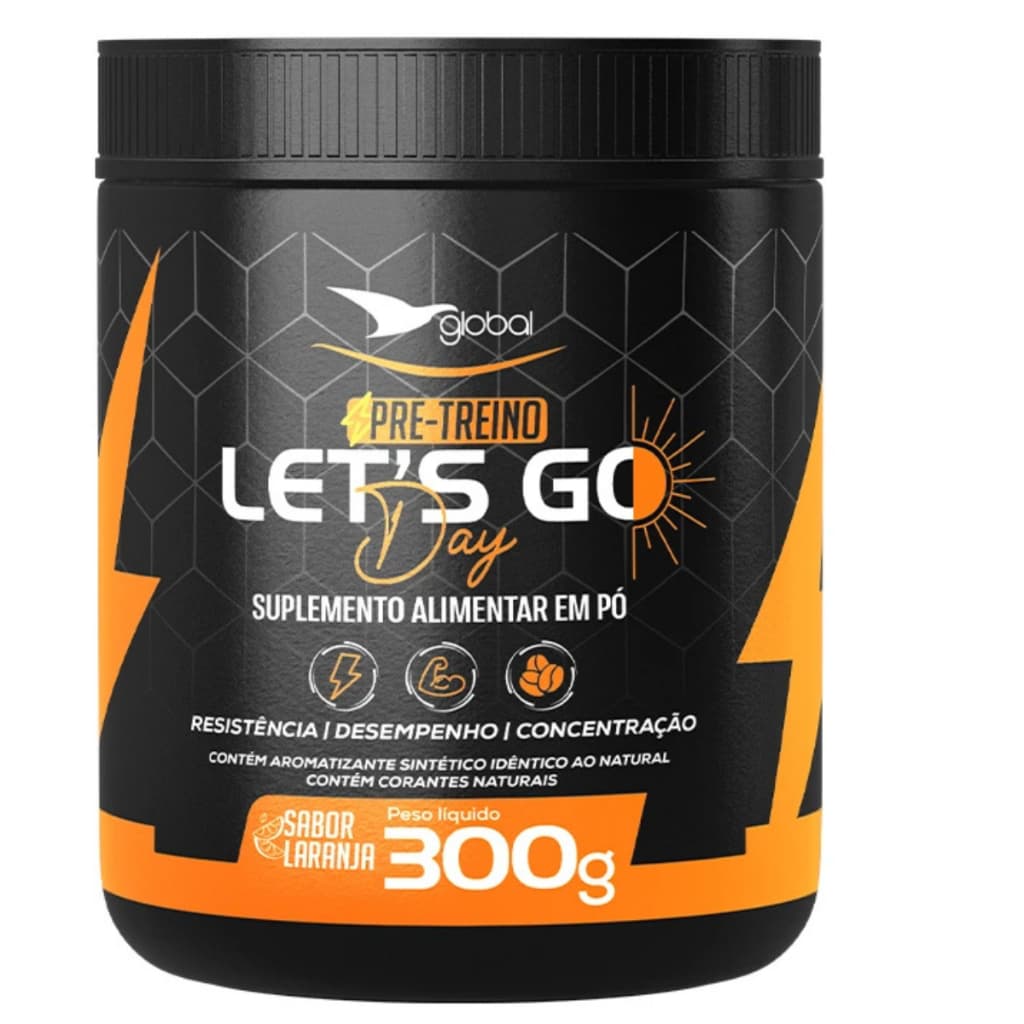 Suplemento Alimentar Pré-Treino Let’s Go Day Com Cafeína 300G
