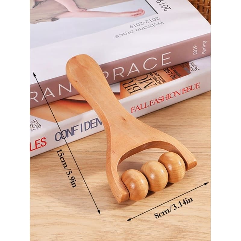 1 Massageador de Madeira Manual - Alívio para Tensão Muscular e Relaxamento