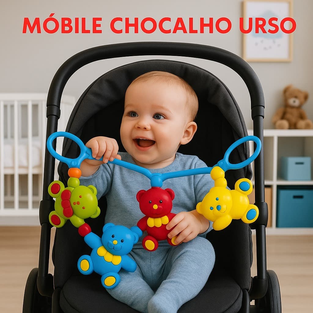 Mobile para Carrinho Berço e Bebê Conforto Brinquedo Chocalho Infantil Didático