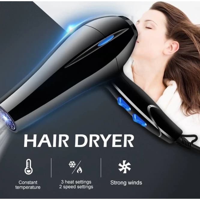 Secador de Cabelo 110v Profissional 3200W Adicione um pente