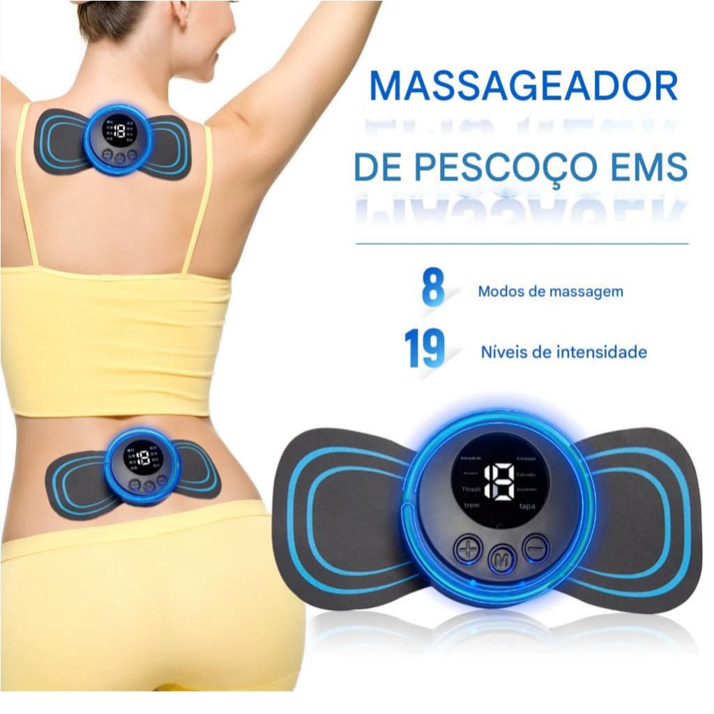 Massageador de pescoço mini massagem elétrica ems cervical vértebra massagem aliviar fadiga muscular