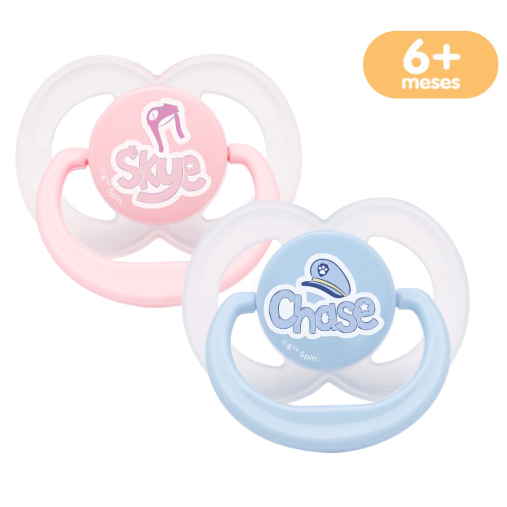 Chupeta Bebê +6 meses Bico Silicone Patrulha Canina com Alça Bico Anatômico
