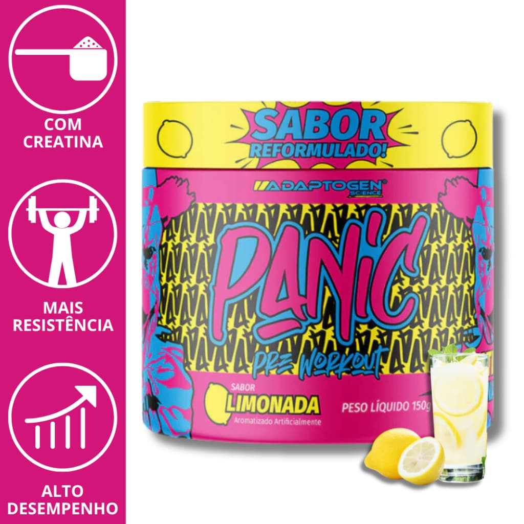 Pré Treino Panic Adaptogen com Creatina 300g Energia Treino