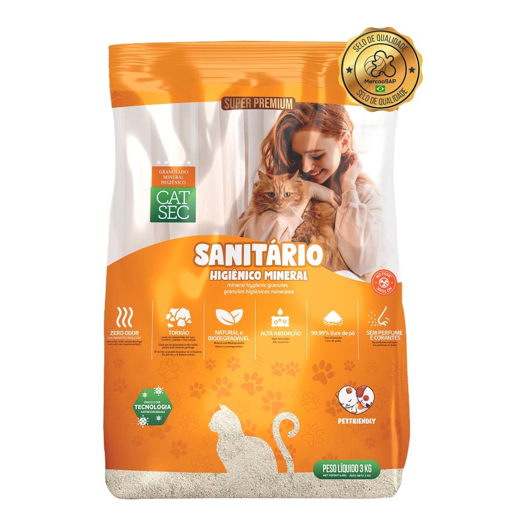 Areia Sanitária Cat Sec 3kg Minera
