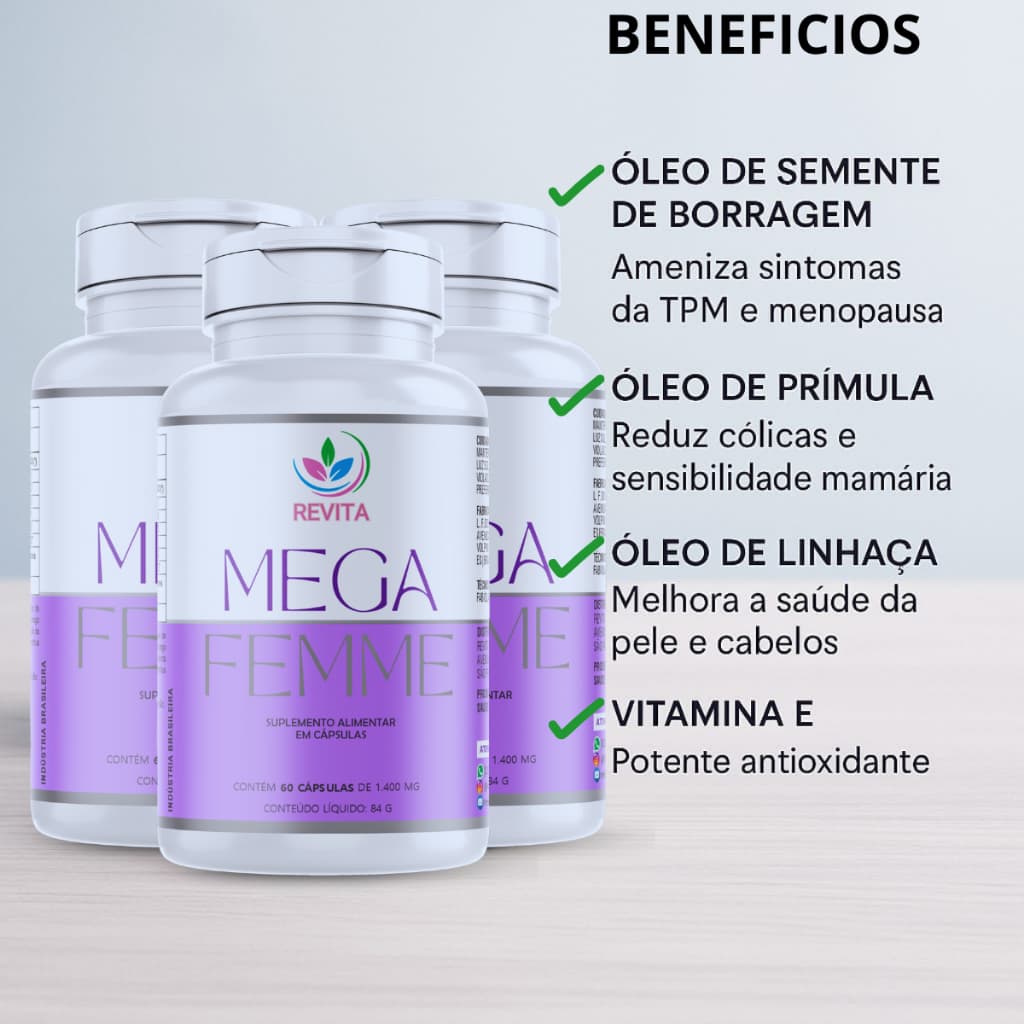 KIT 3 VITAMINA DA MULHER MENOPAUSA TPM ANTIOXIDANTE VITAMINA E RESISTÊNCIA SAÚDE