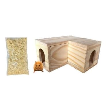Toquinha Para Hamster Formato L com serragem