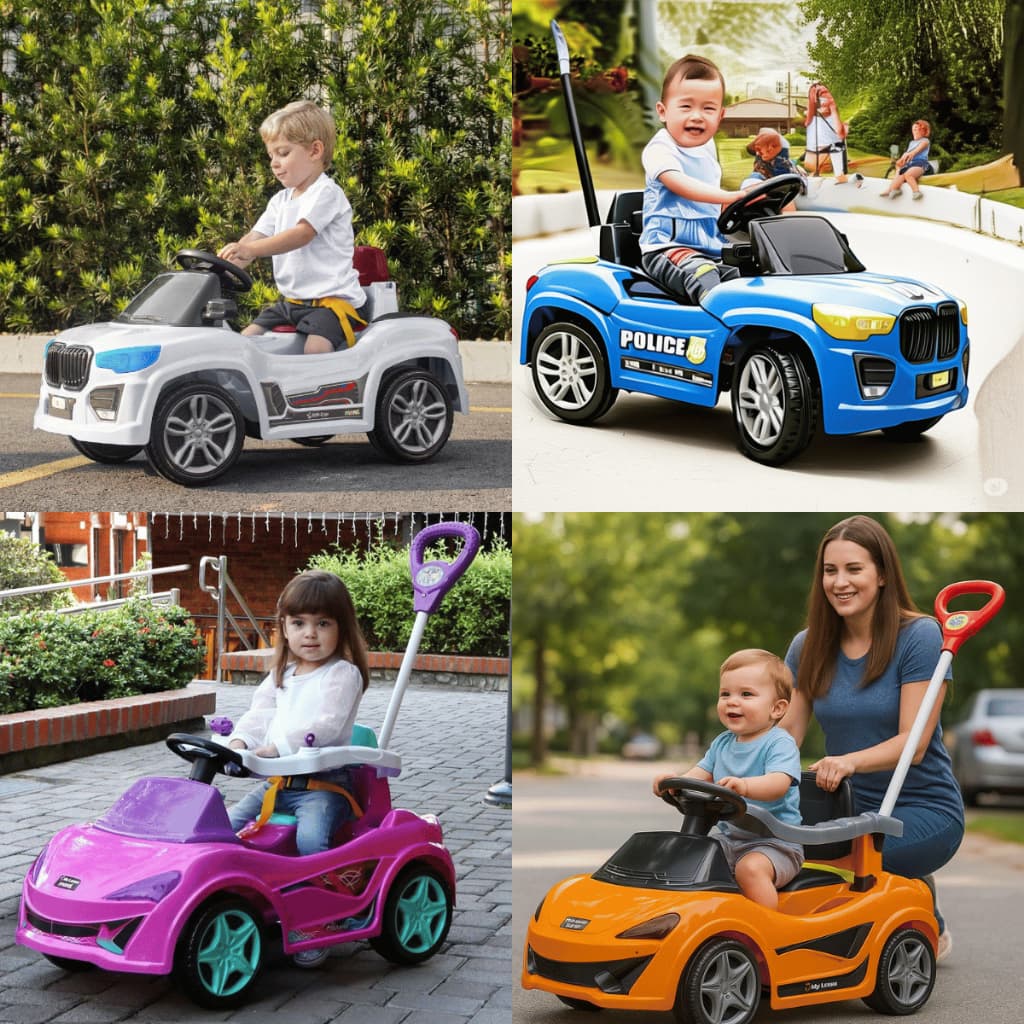 Carrinho de Passeio Infantil / pedal p/ +12 e +24 MC/BM Laram – 2 em 1 (Cores Variadas) diversão