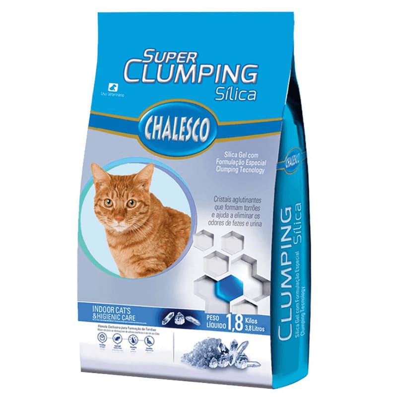 Areia Sanitária Sílica Super Clumping Gel 1,8kg Chalesco