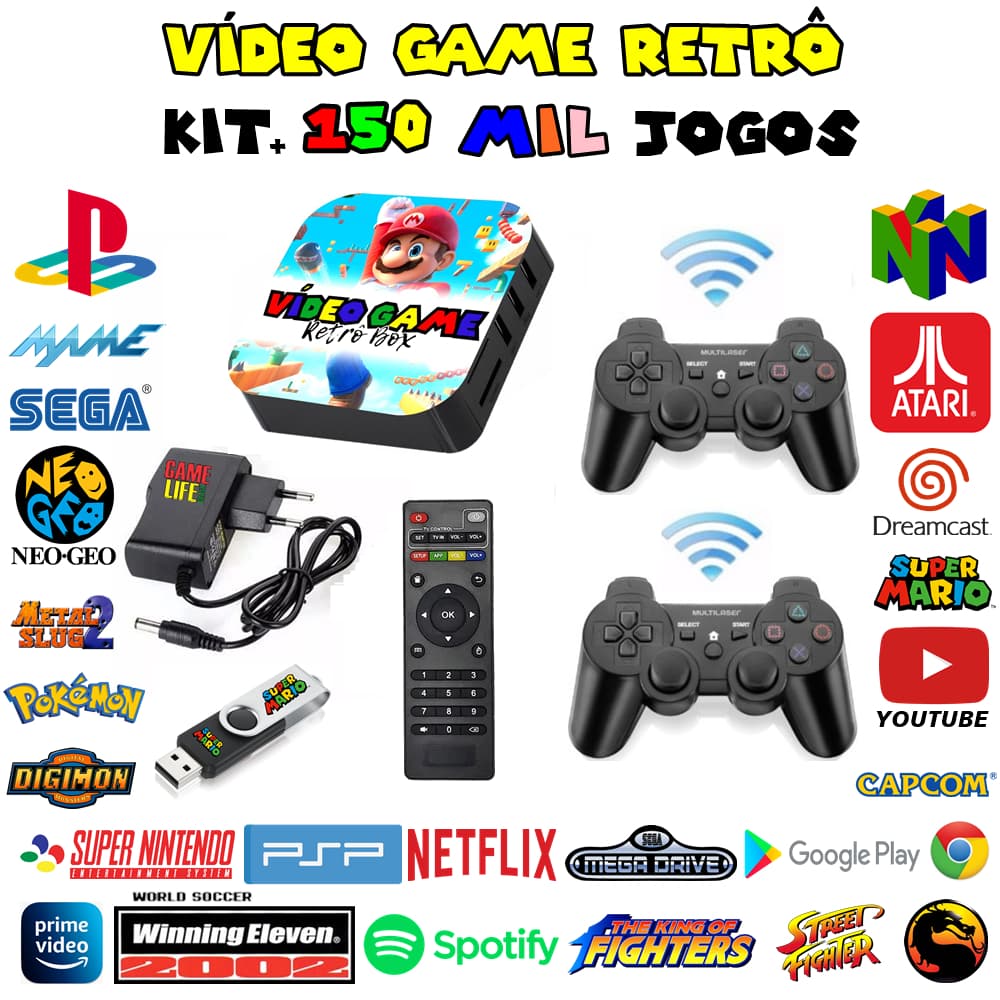 Video Game Retro Box 150.000 Jogos + 2 Controles (Versão Nova)