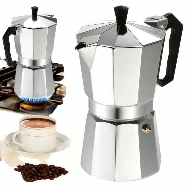 Cafeteira Italiana Alumínio de alta qualidade Moka 6 Xícaras Alumínio Café Puro