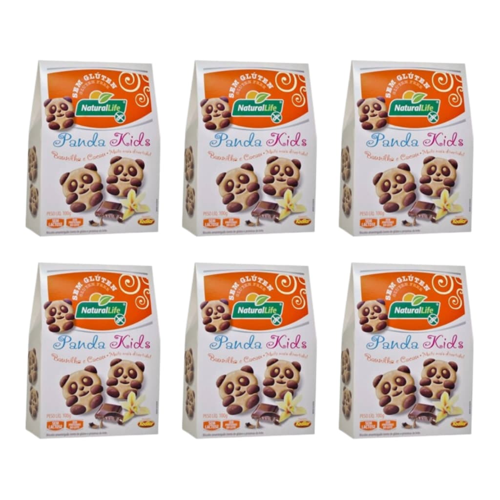 Panda Kids Baunilha Cacau Kodilar 100g | Lanche Saudável e Nutritivo para Crianças Kit 6 Unid