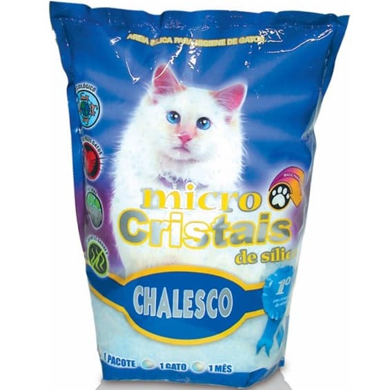 Areia Higiênica sanitária Chalesco Micro Cristais Para Gatos -1,8kg