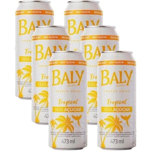Energético Baly Tropical Zero Açúcar Pack 6un x 473ml cada