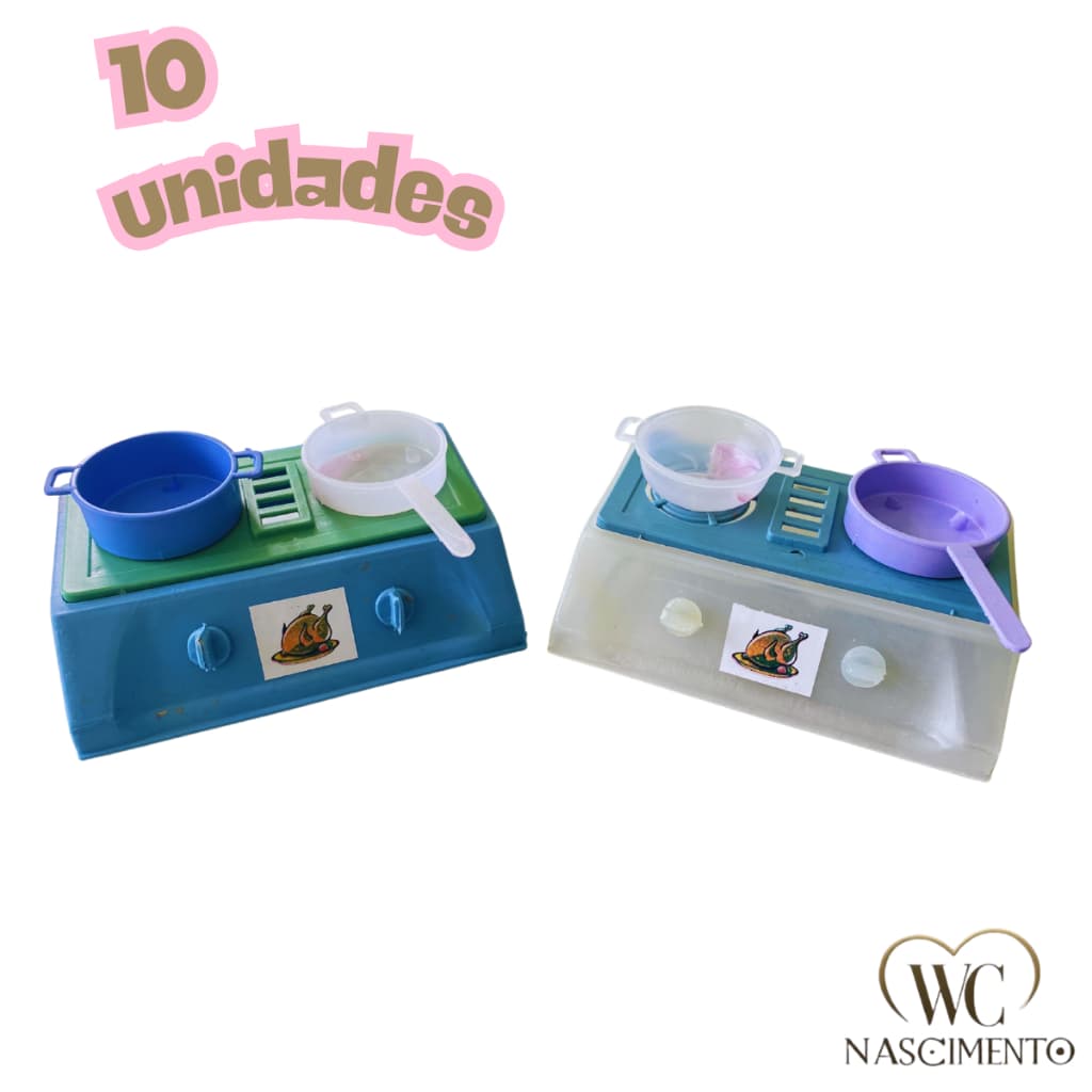 Kit c/ 10 Fogãozinho Infantil Com Panelas de Plástico Brinquedo Cozinha Criativa Educativo Presente Kids 14cm