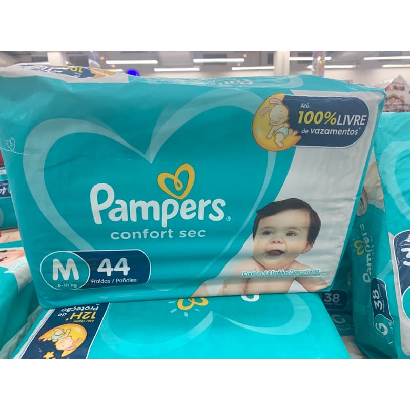 Fralda Pampers Confort Sec Super M 44 Unidades