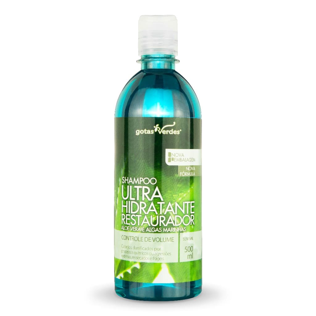 Shampoo Ultra Hidratante Restaurador Aloe Vera  Gotas Verdes 500 ml