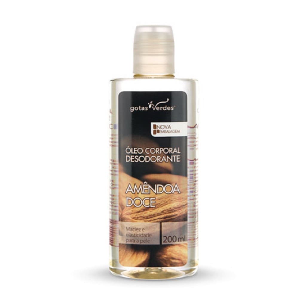 Óleo Corporal Hidratante Desodorante Amêndoa Doce Gotas Verdes 200 ml