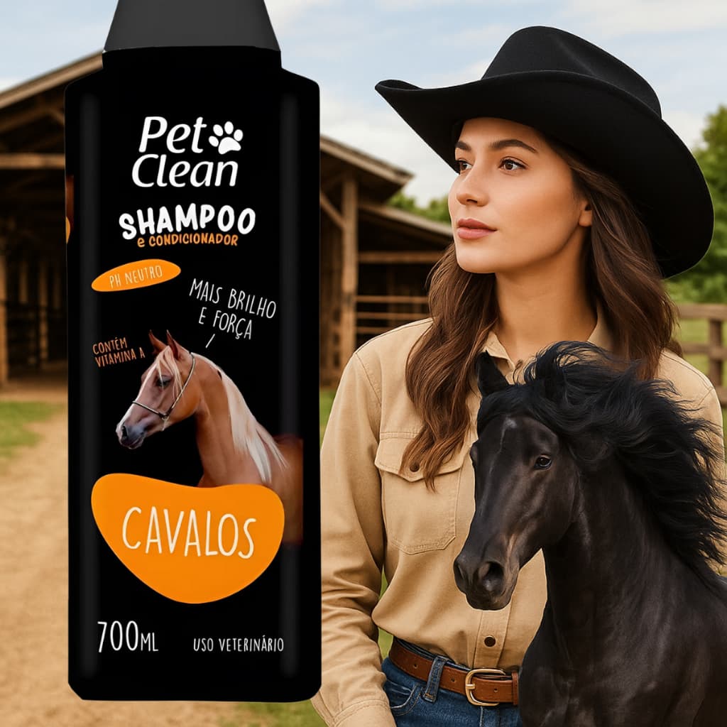 shampoo Condicionador Neutro Cavalo Pet Clean 700ml xampu para cavalo crina