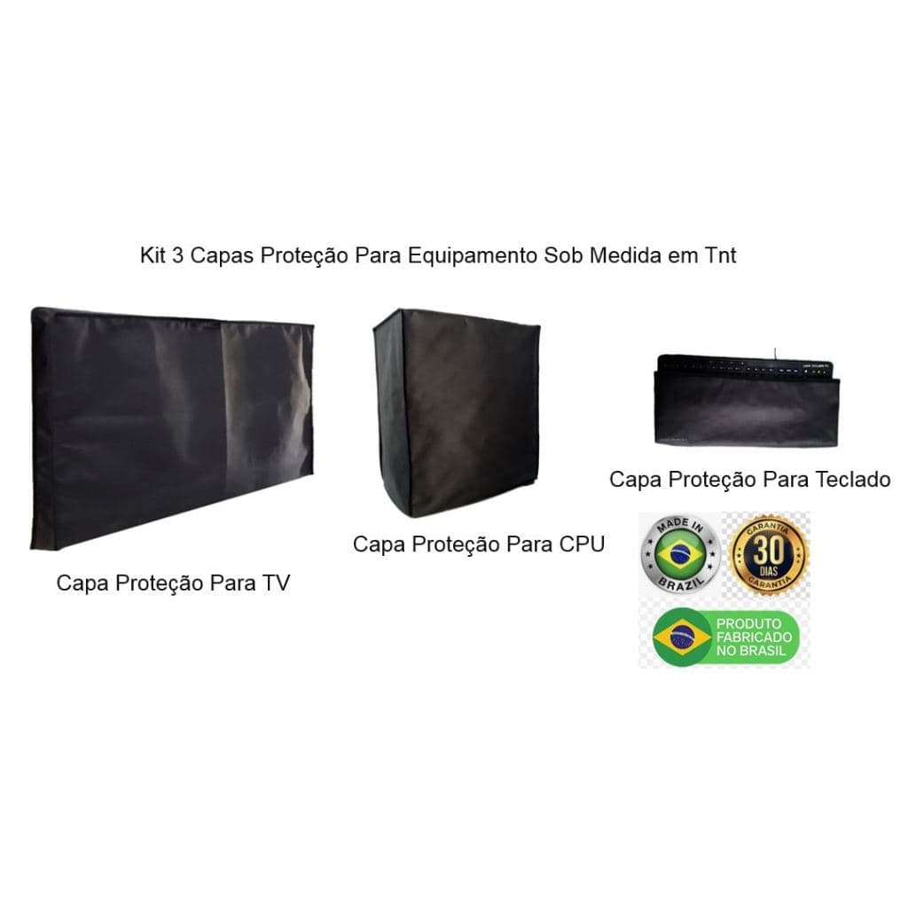 Kit 3 Capas 1.CPU Gabinete Gamer + 1.Monitor Led Gamer +1.Teclado sob Medida em TNT Grosso Bonito Resistente Antipoeira.