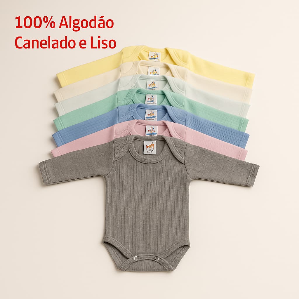 Body Suedine Manga Longa Liso Bebê 100% algodão Menino Menina Enxoval Roupas para Bebê