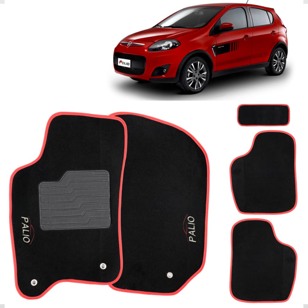 Tapete Automotivo Palio Carpete Bordado Modelo 2008 ate 2021 5 peças