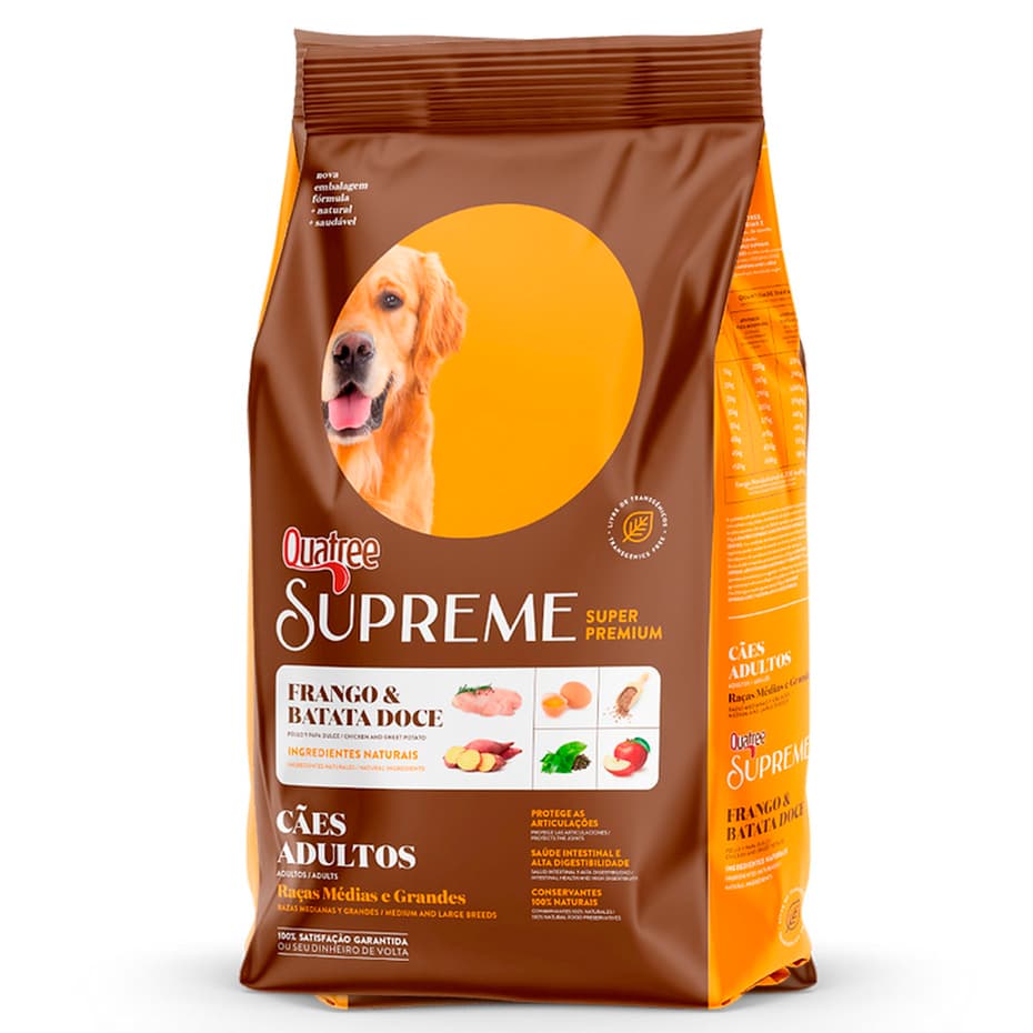 Ração Quatree Supreme Cachorro Adulto Raça Média Grande 20Kg