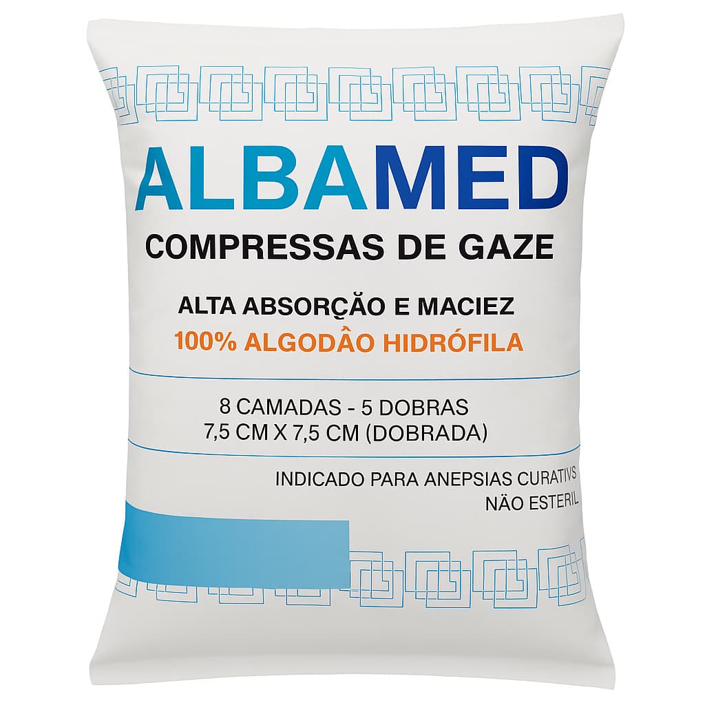 kit 3 pacotes Compressa Gaze Curativo Premium 13 Fios 100% Algodão 420 gramas