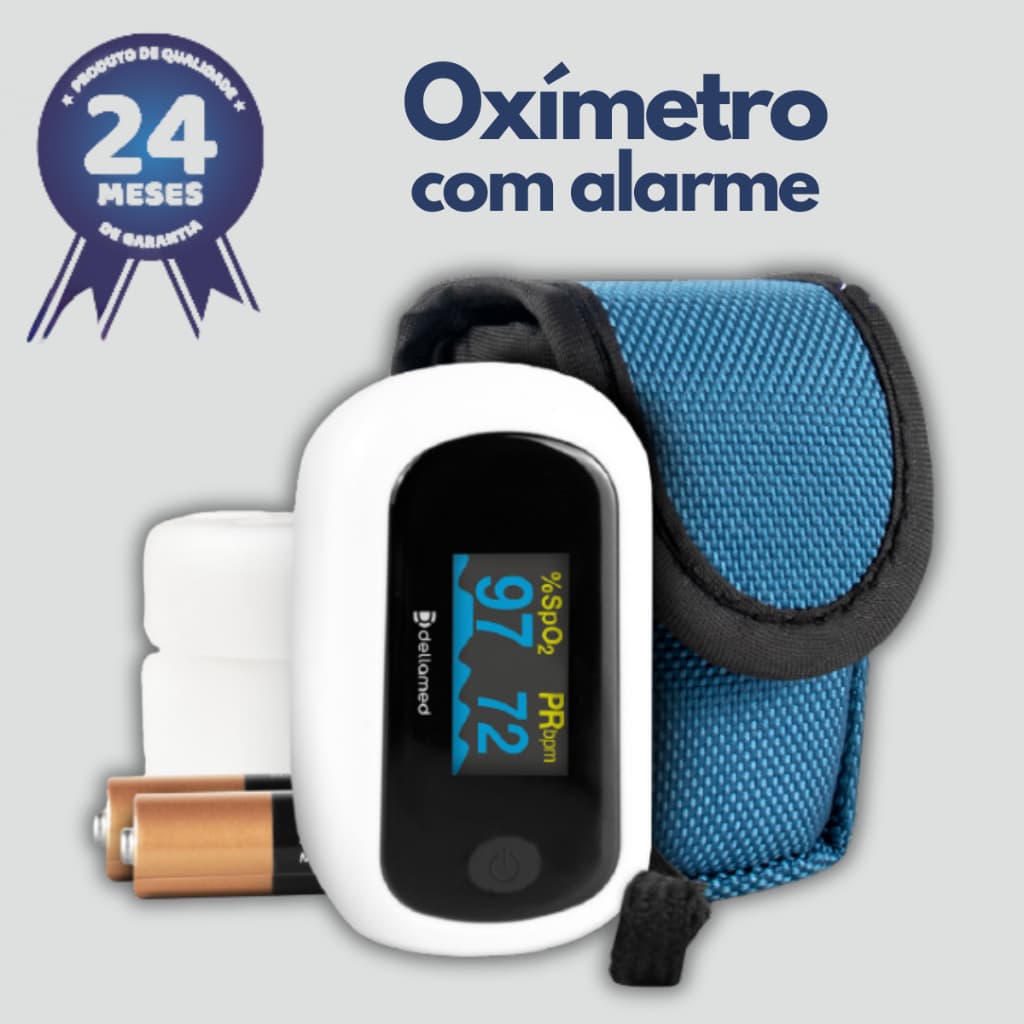 Oximetro Digital De Pulso Para Dedo Saturação De Oxigênio Profissional Original Dellamed Adulto