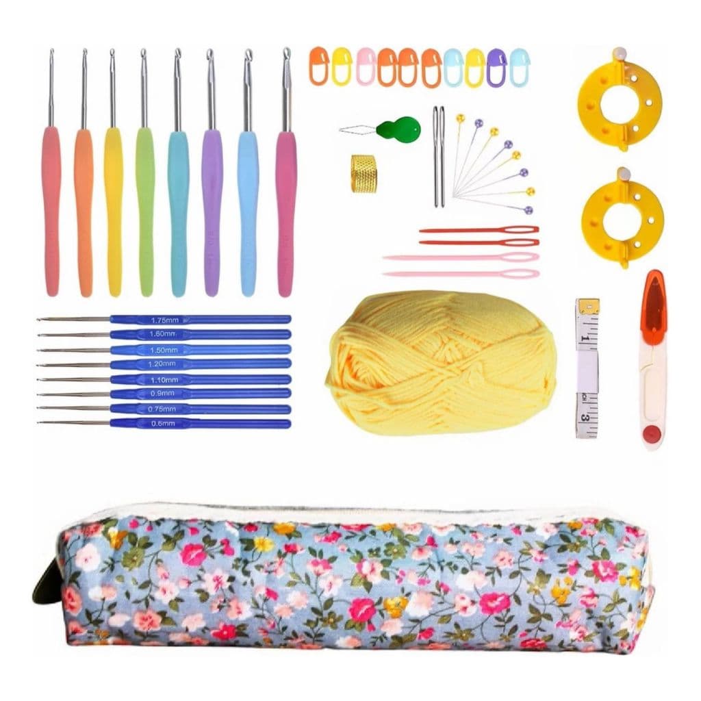 Kit Crochê Premium 16 Agulhas + Acessórios + Estojo Amigurumi KIT-CROCHE PREMIUM Oferece Todas
