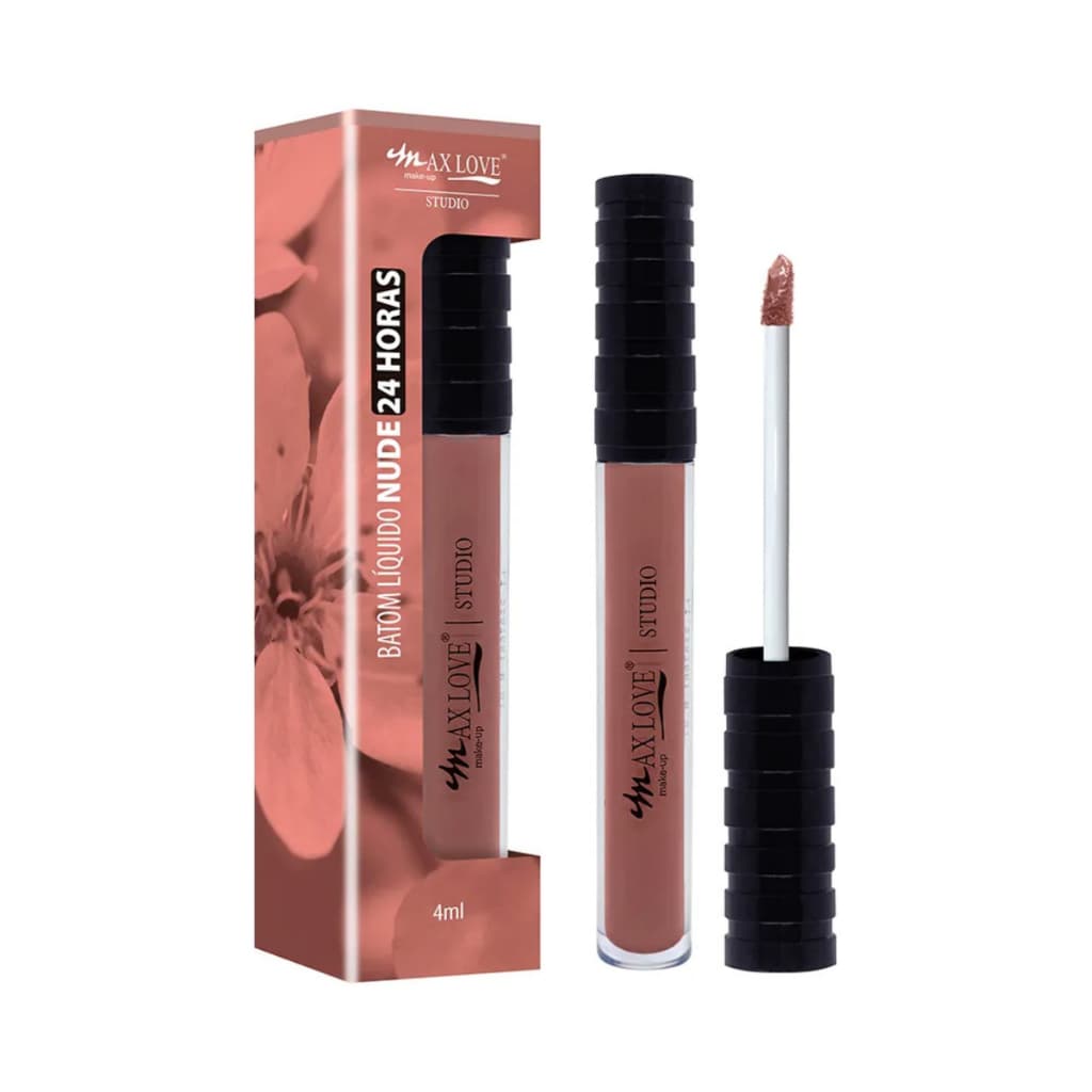 Batom MAX LOVE 24 Horas 4ml Efeito Matte Nude Batom Líquido