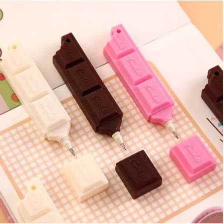 Caneta Fofa Barra de Chocolate | Papelaria Fofa | Kawaii | Caneta Preta | Importado | Canetinha | candy