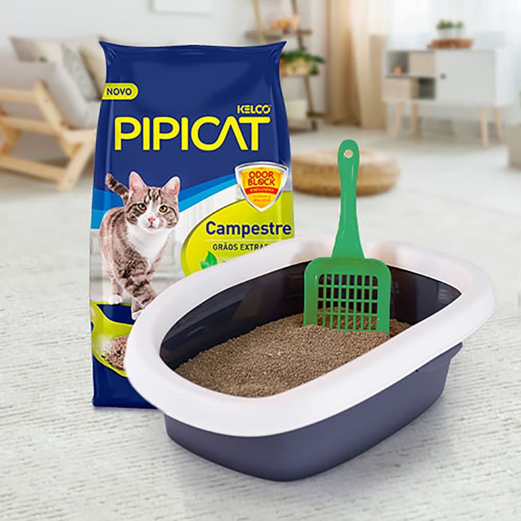 Kit 4 Areia Sanitária Para Gatos Kelco Pipicat Campestre 4 Unidades de 4kg cada