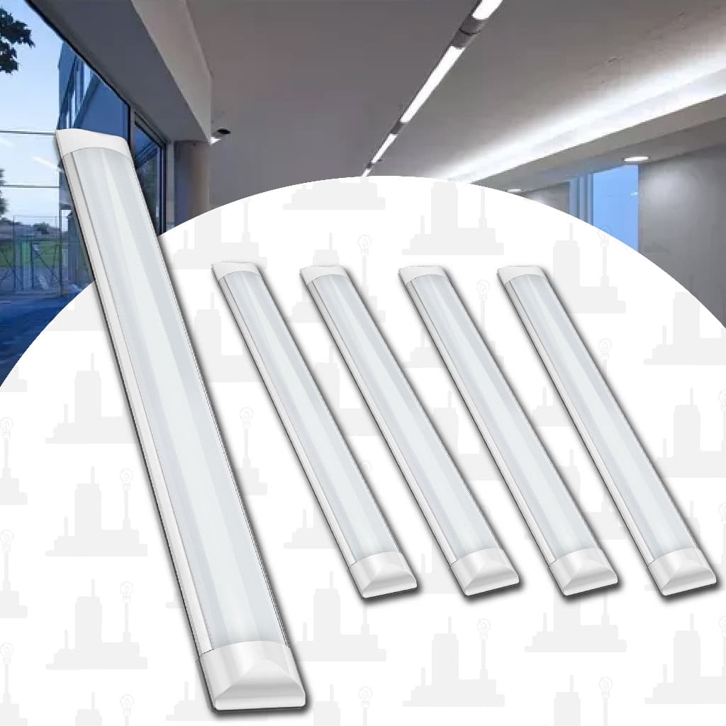 kit 5  Luminária Slim 18w Linear Led 60cm branco/ amarelo/ neutro Tubular Sobrepor LED FACTORY