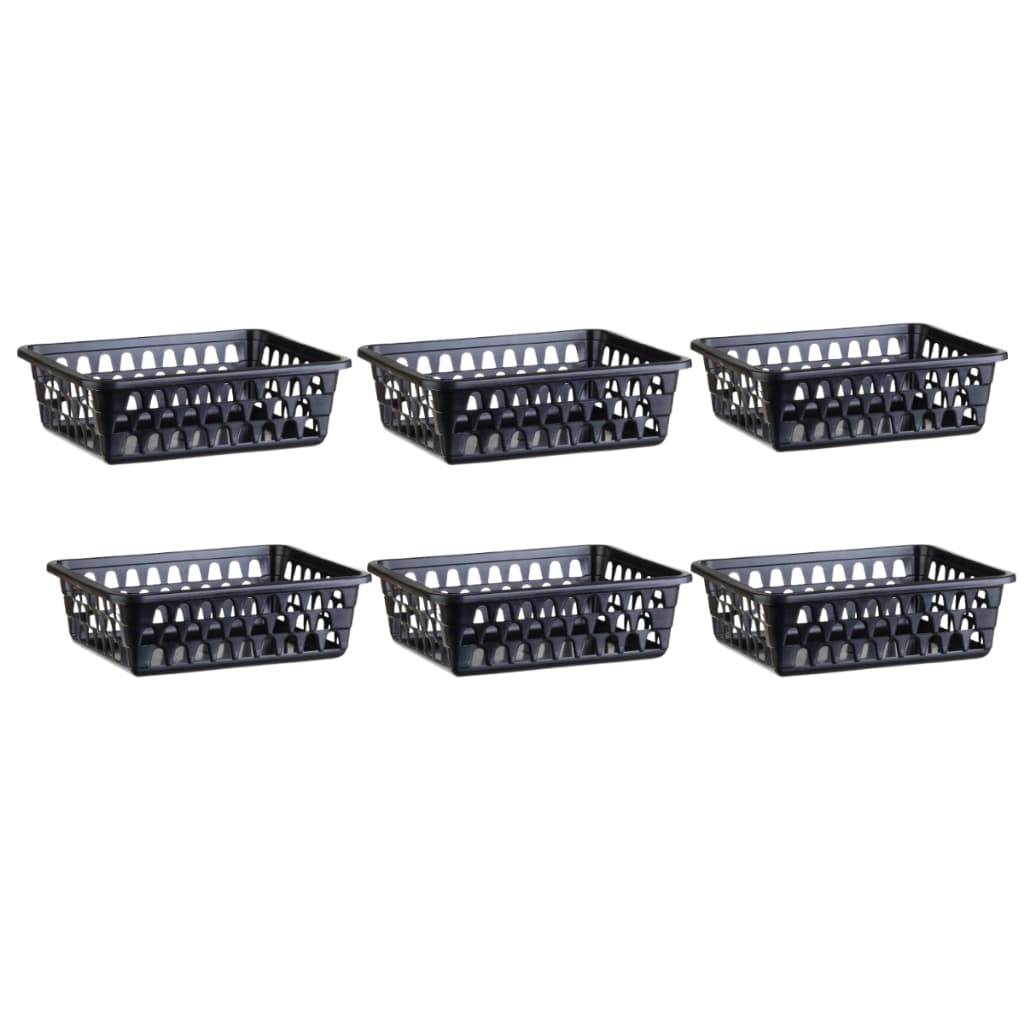 Kit Com 6 Cestos Em Plástico 19x15x6cm Armários Gavetas Banheiros
