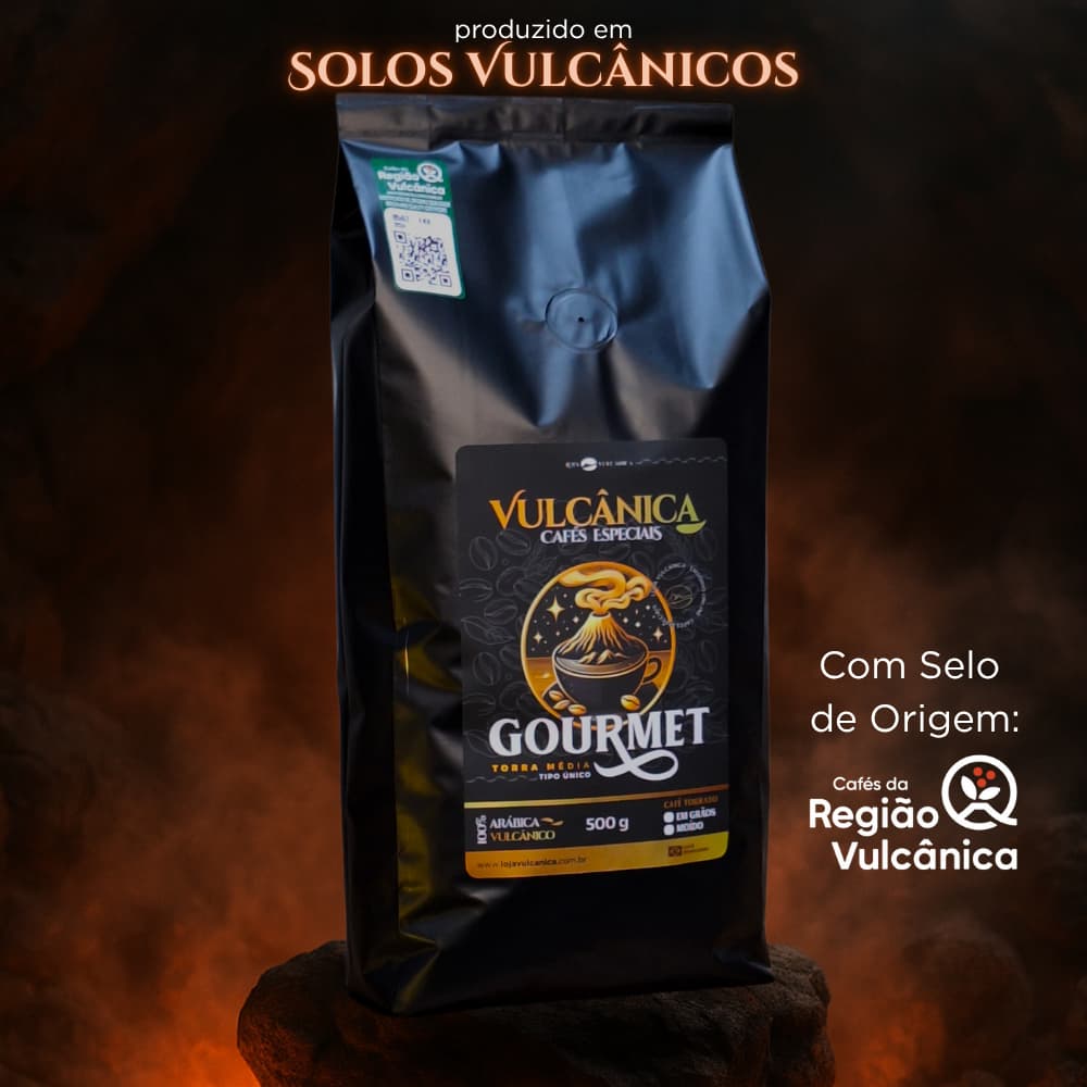 Café em Grãos Vulcânica Gourmet 1KG - Solos Vulcânicos (Com Selo de Origem)
