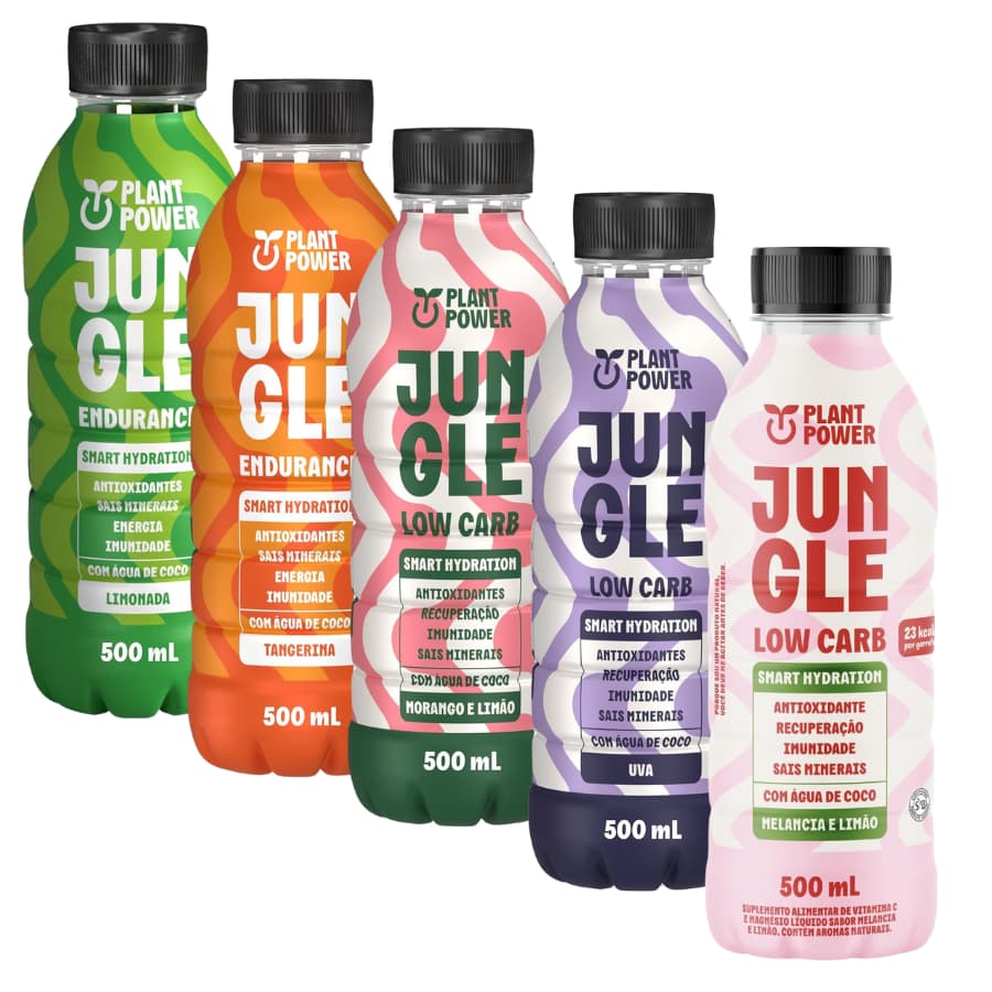 5 Jungle Bebidas Isotônicas Low Carb Sabores Limonada, Tangerina, Uva, Morango e Melancia