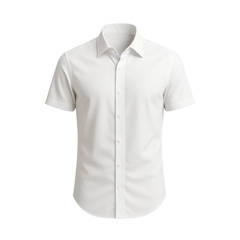 Camisa manga curta slim social casual masculina branca alfaiataria sem bolso acabamento de qualidade