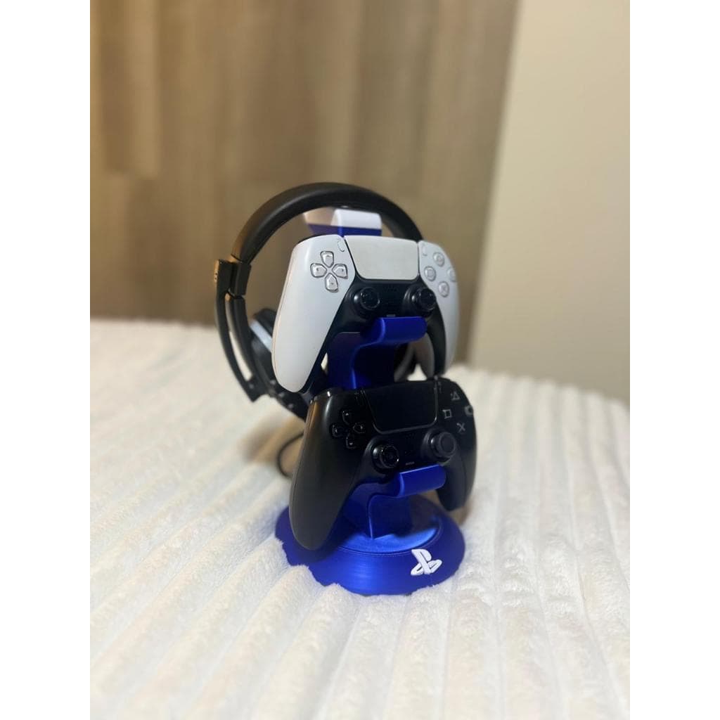 Suporte para dois controles de videogame e Headset - PS5 e PS4 - Suporte Videogame Playstation - Suporte Fone