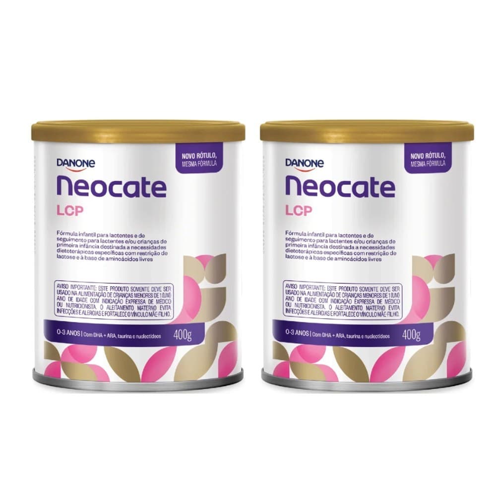 Neocate LCP Danone 400g - Kit com 2 Latas - Fórmula Infantil Original Lacrada com Nota