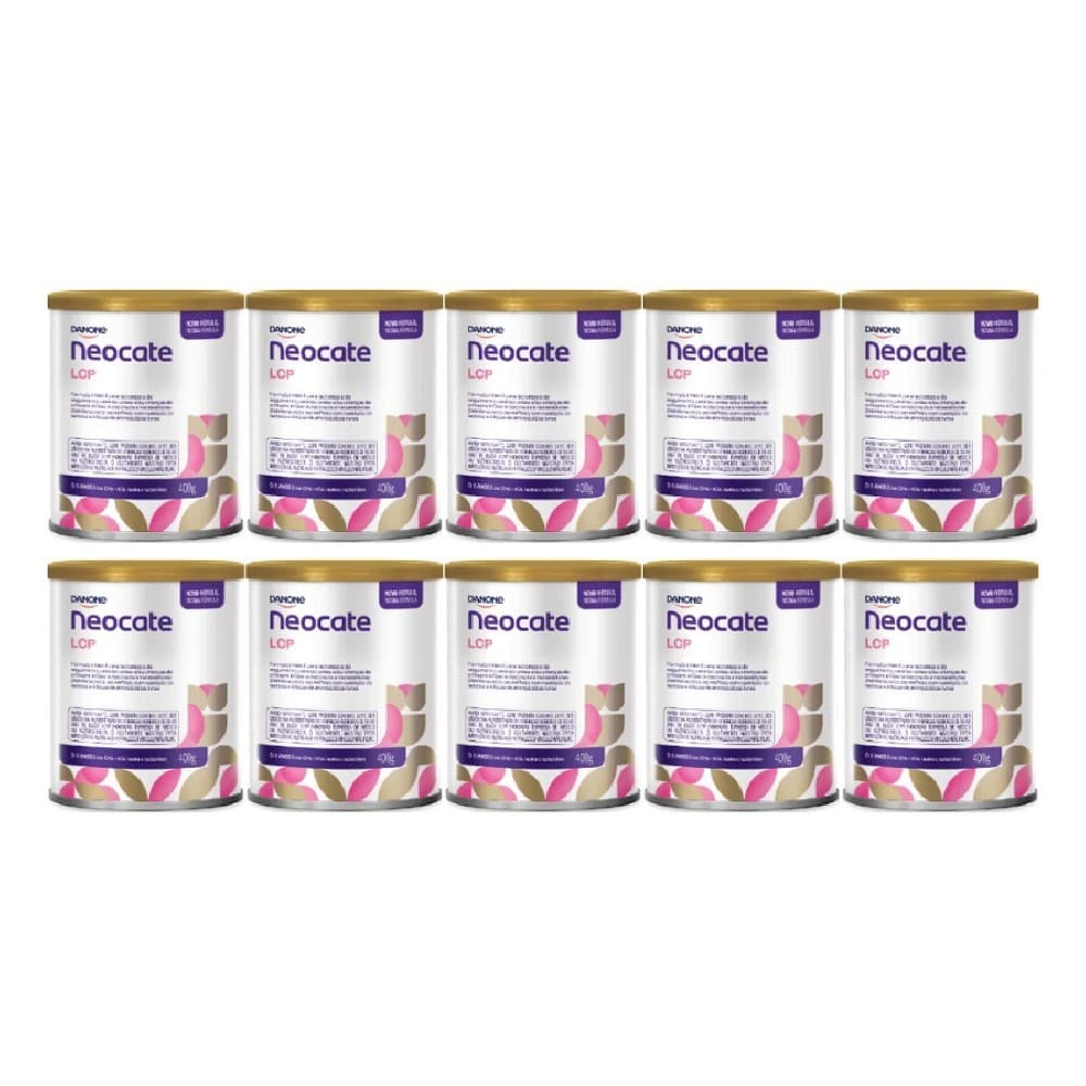 Neocate LCP Danone 400g - Kit com 10 Latas - Fórmula Infantil Original Lacrada com Nota