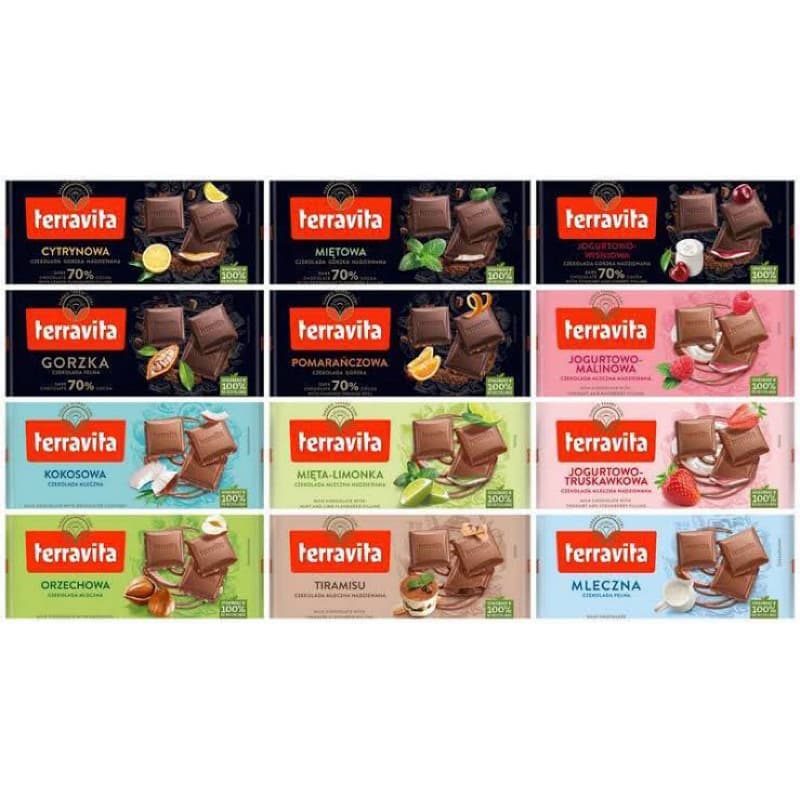 Barras de chocolate Terravita importados 100g