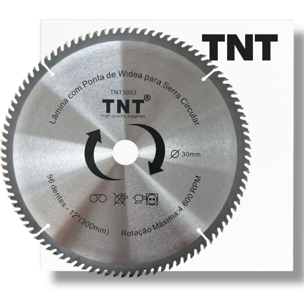 Lâmina Serra Circular TNT 12" (300mm) – 96 Dentes para Madeira e Aglomerados