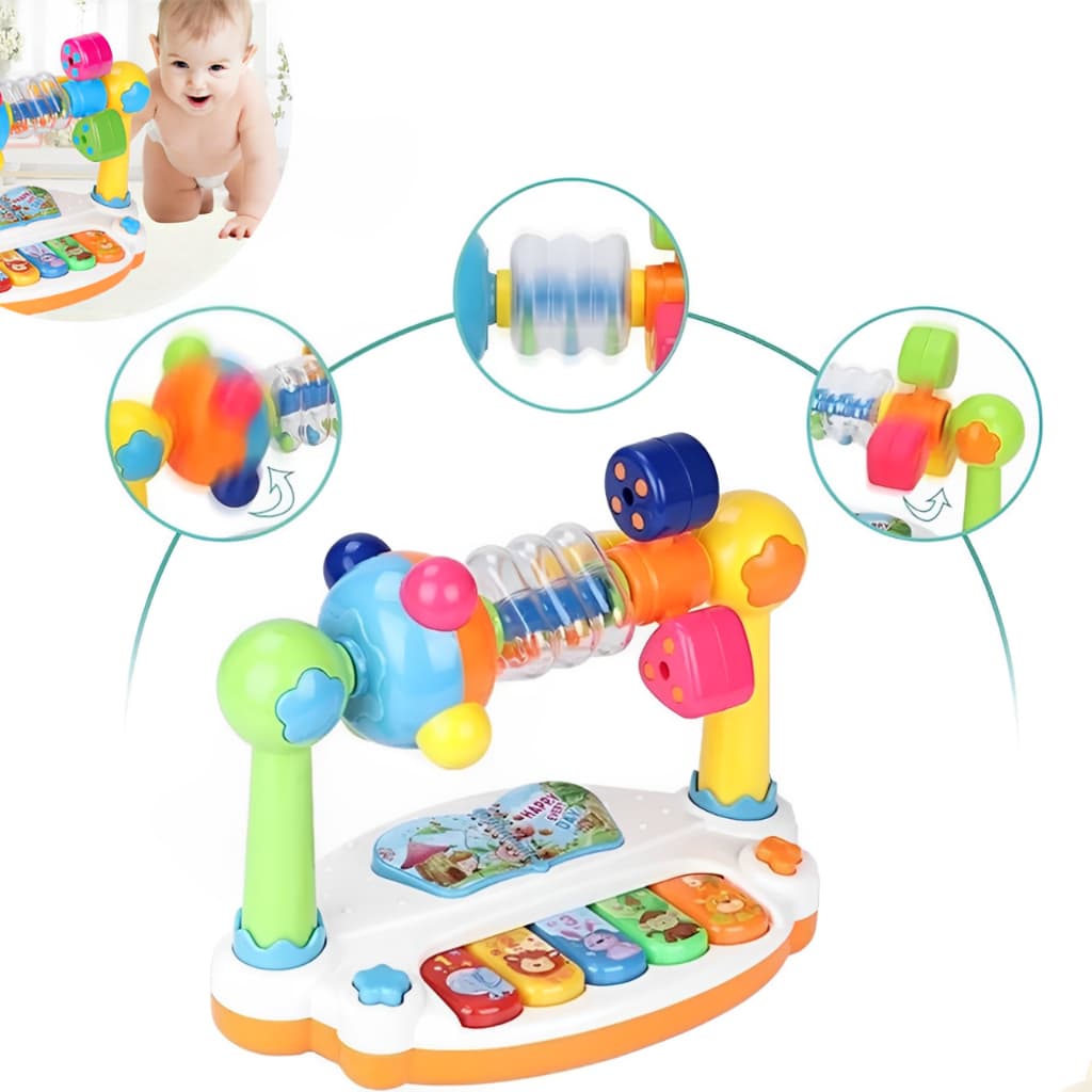 Piano Musical Infantil Chocalho Brinquedo Educativo Sensorial Bebê