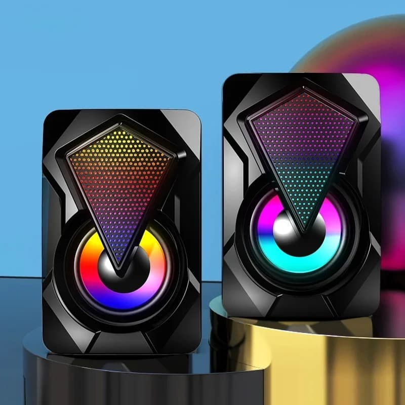 Caixa de Som Gamer para PC Computador Notebook RGB 6W Alto-Falante Estéreo
