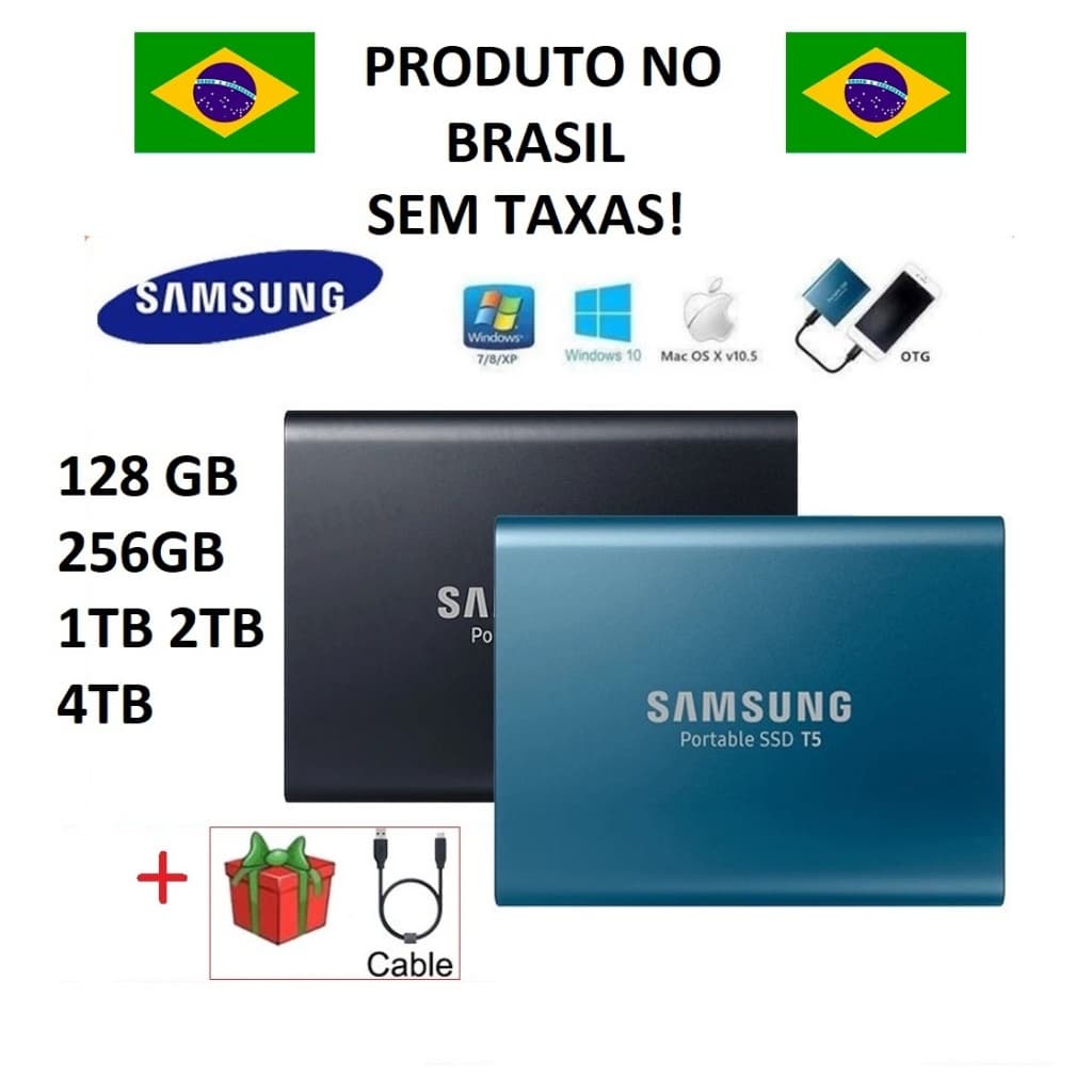 Ssd Externo Portátil Samsung T5 1TB 2TB 4TB USB 3.0 Unidade De Disco Rígido De Alta Capacidade Pc Notebook Mac