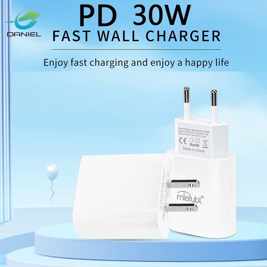 Cabeça de carregamento rápido para celular padrão europeu PD30w compatível com todas as séries de celulares Apple