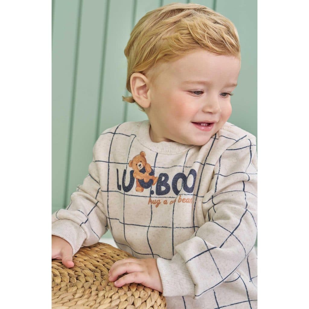 luc.boo Conjunto de blusão em moletom com pelúcia e calça jogger moletom