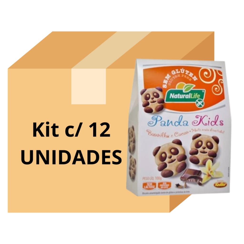 Panda Kids Kodilar Baunilha com Cacau 100g – Kit 12 unid | Lanche Infantil Saudável e Divertido